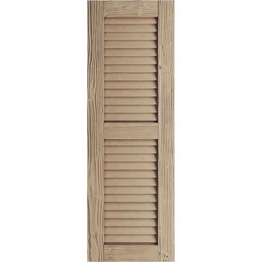 Ekena Millwork 15-in W x 64-in H Sandblasted Paintable/Stainable Louvered Exterior Shutters ( 2 -Pack )