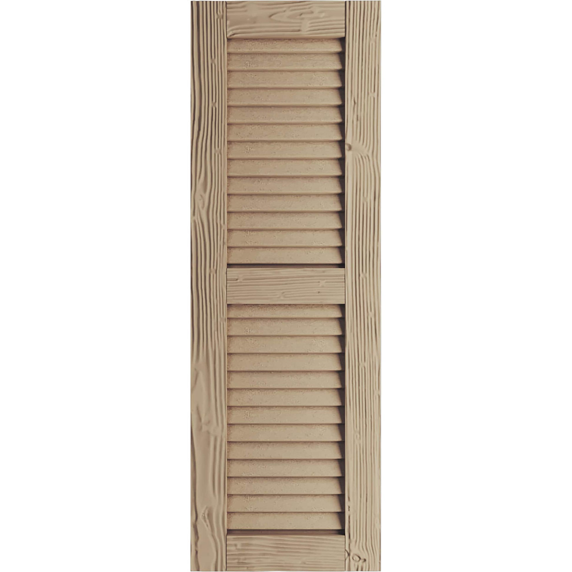 Ekena Millwork 18-in W x 80-in H Sandblasted Paintable/Stainable Louvered Exterior Shutters ( 2 -Pack )