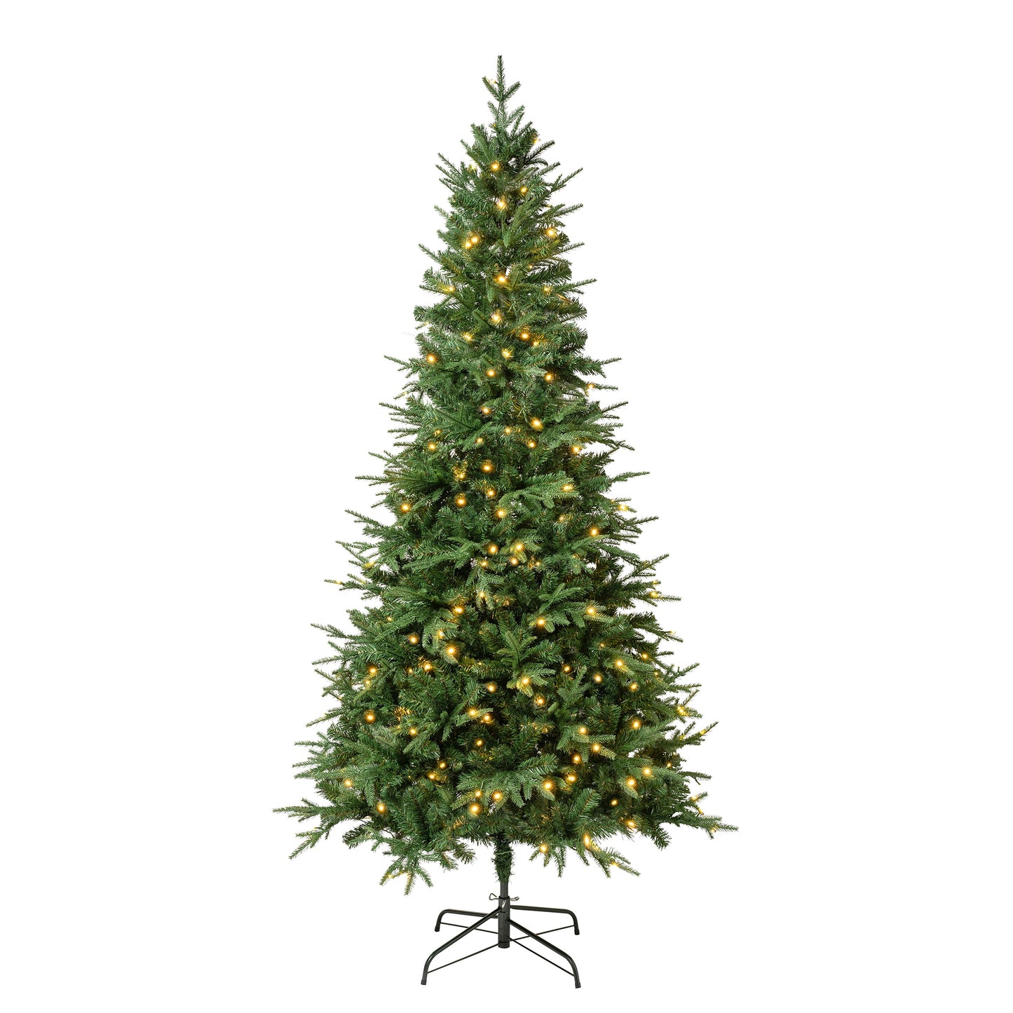 National Tree Company 7.5-ft Dunhill fir Pre-lit Slim Artificial Christmas Tree with White LED Lights