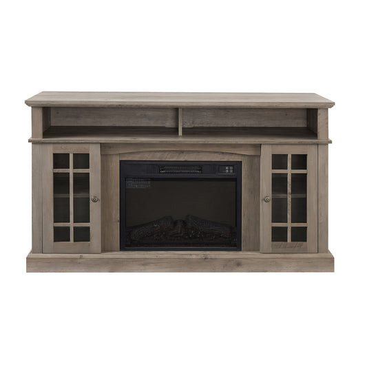 SINOFURN 58.25-in W Gray Washed TV Stand with Fan-forced Corner or flat wall with Remote Control Included