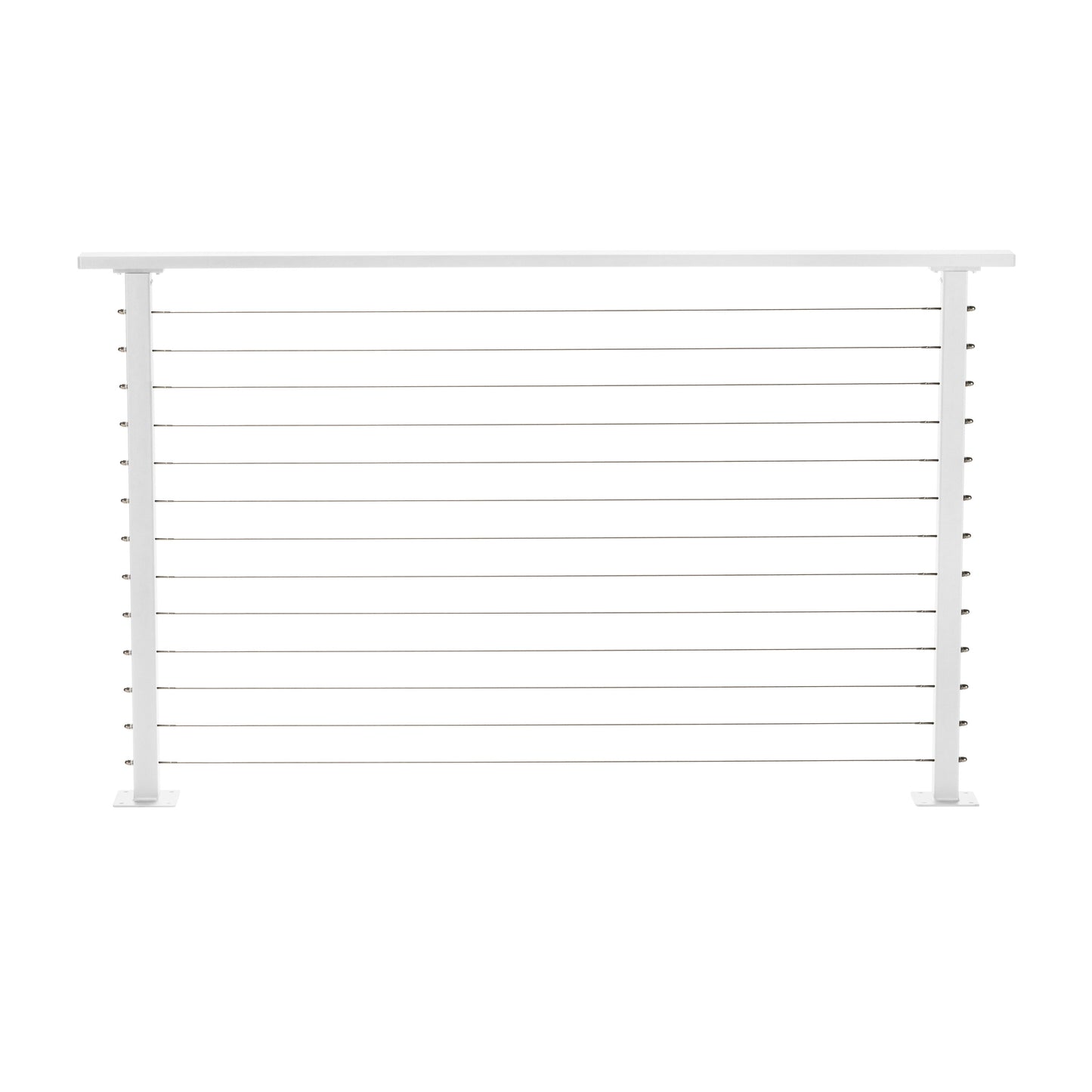 CityPost Face Mount 6-ft x 36-in White Steel Deck Cable Rail Kit