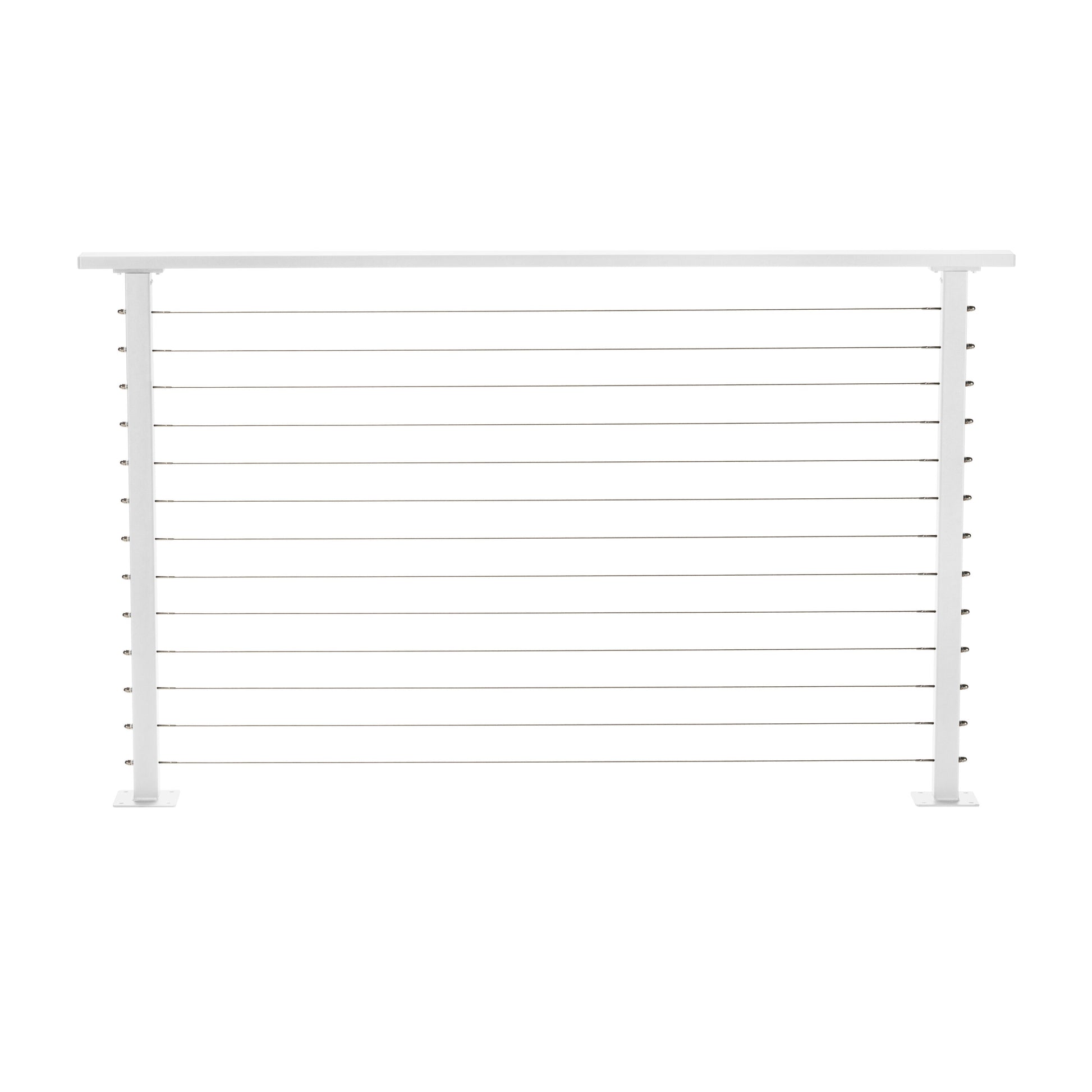 CityPost Face Mount 6-ft x 36-in White Steel Deck Cable Rail Kit