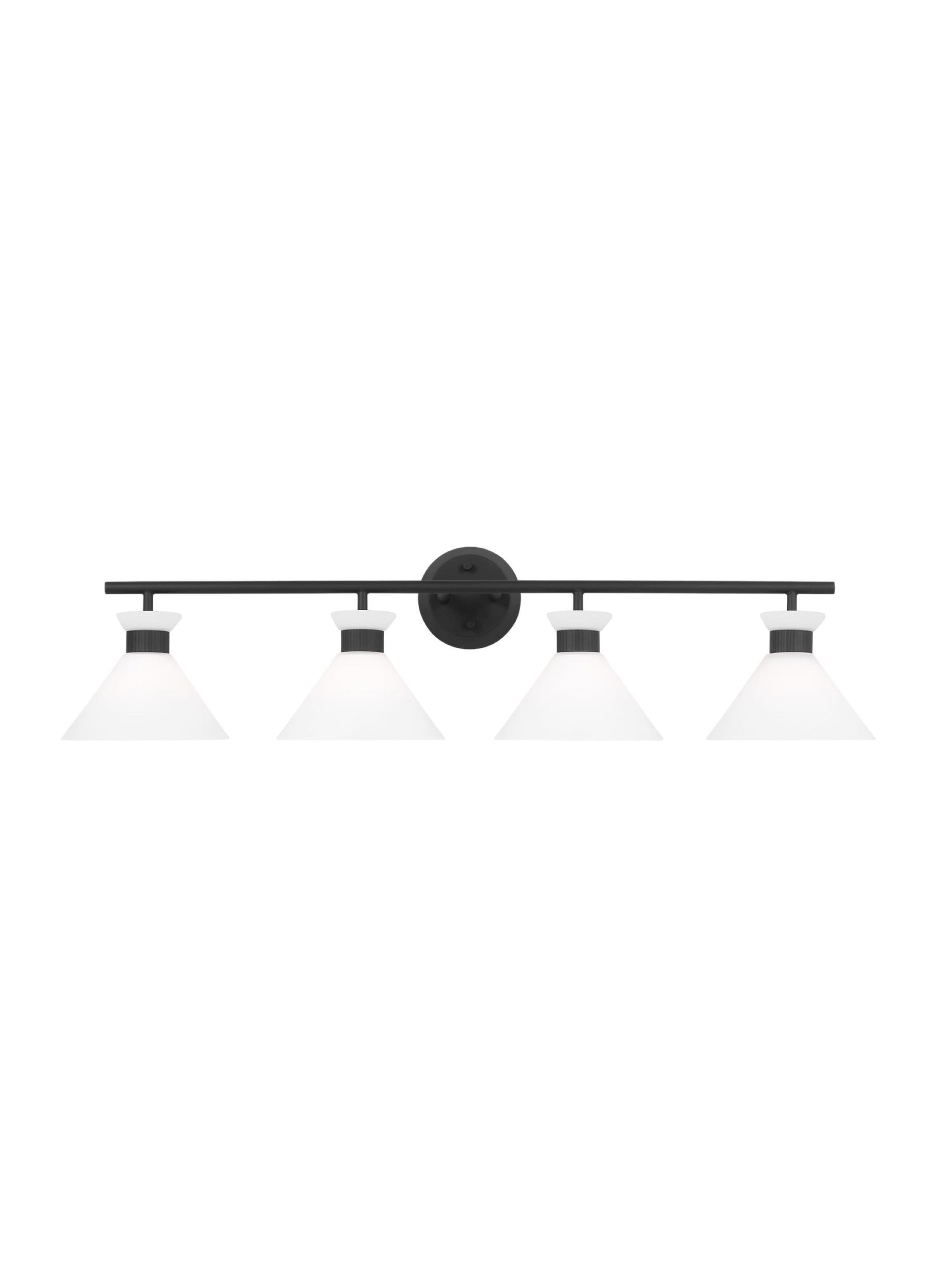 Scott Living Belcarra 36.75-in 4 Light Matte Black Modern/contemporary Bathroom Vanity light