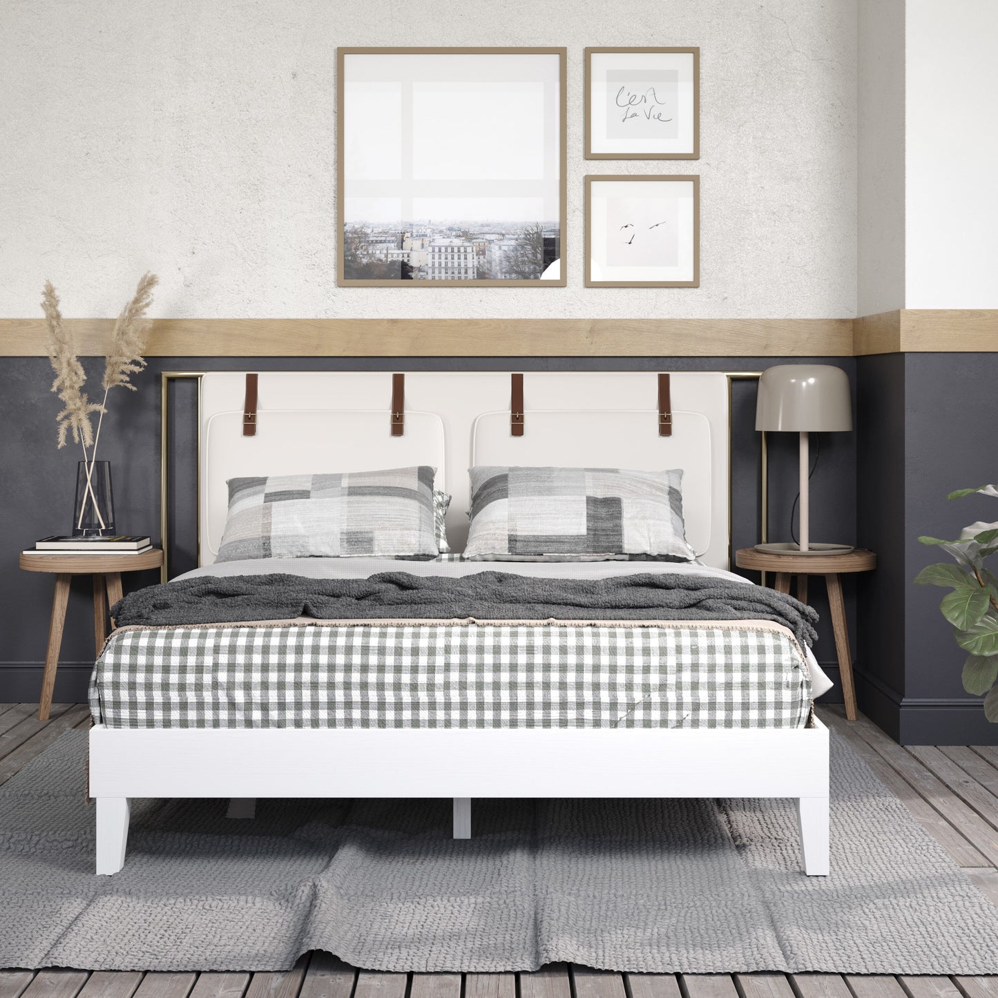 Steve Silver Queen White Wood Platform Bed