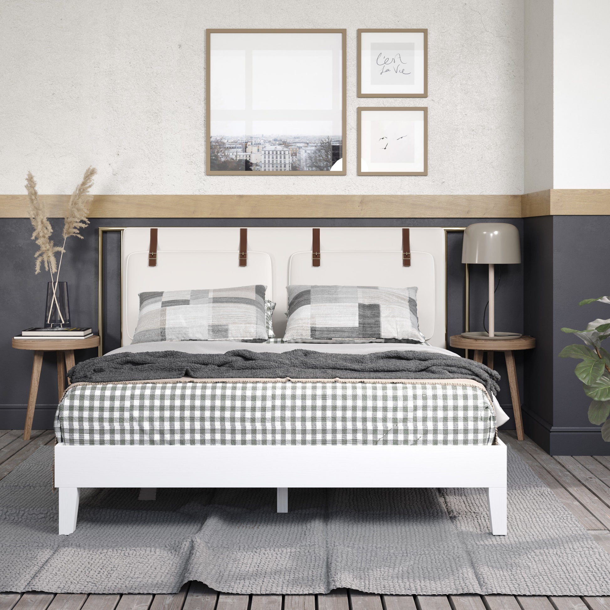 Steve Silver Queen White Wood Platform Bed
