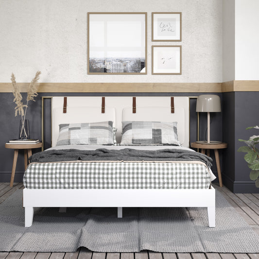 Steve Silver Queen White Wood Platform Bed