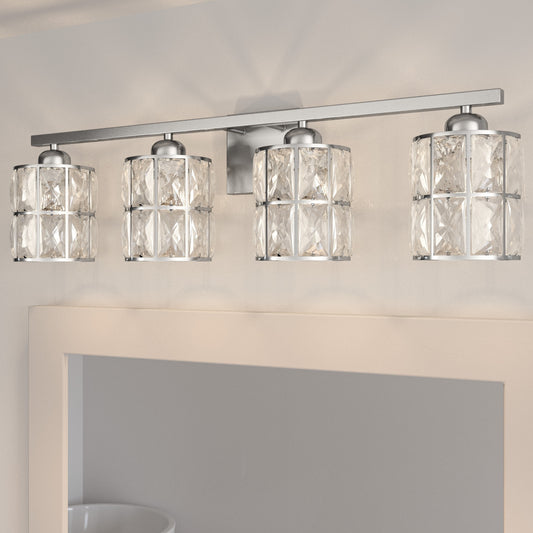 Quoizel Gibson 29.5-in 4 Light Polished Chrome Modern/contemporary Bathroom Vanity light