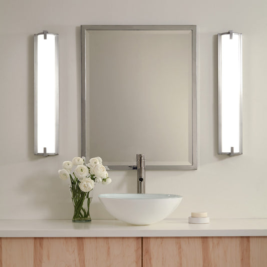 Generation Lighting 38 38-in 3 Light Satin Aluminum Integrated LED Transitional Bathroom Vanity light