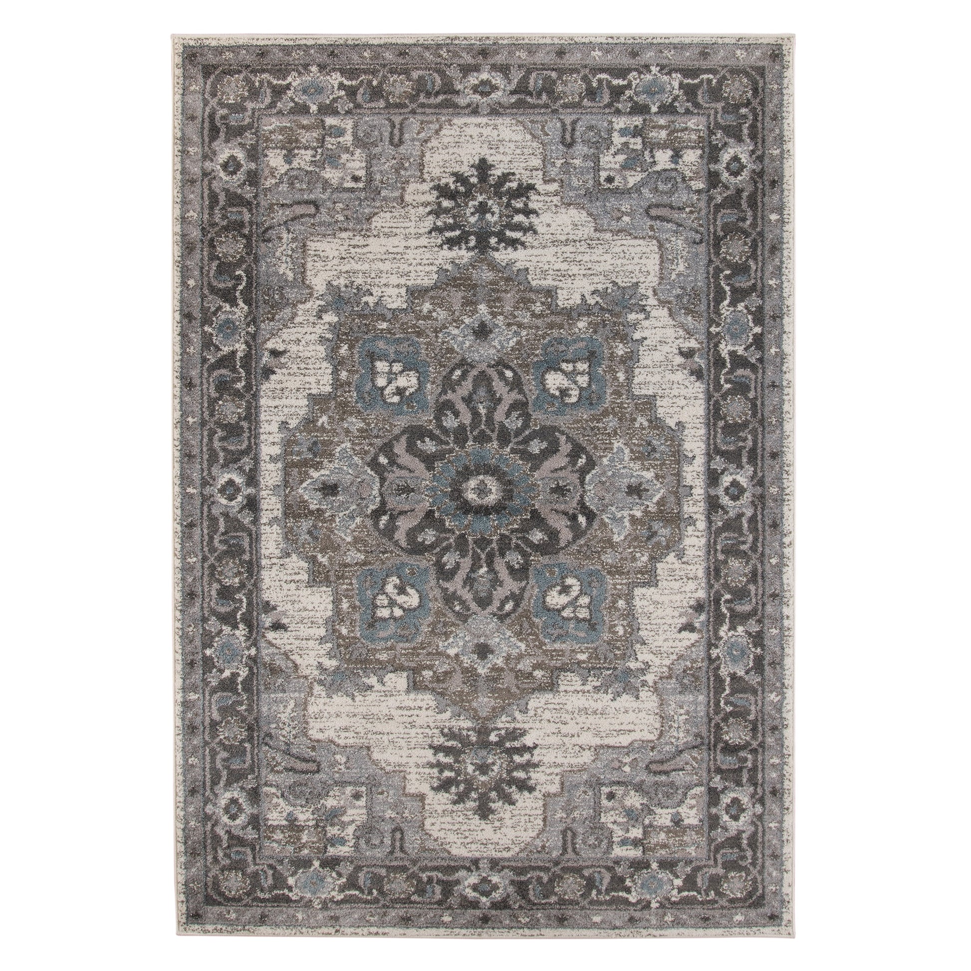 AMER Alexandria 8 x 10 (ft) Loomed Polypropylene Taupe Rectangular Indoor Medallion Spot Clean Only Area rug
