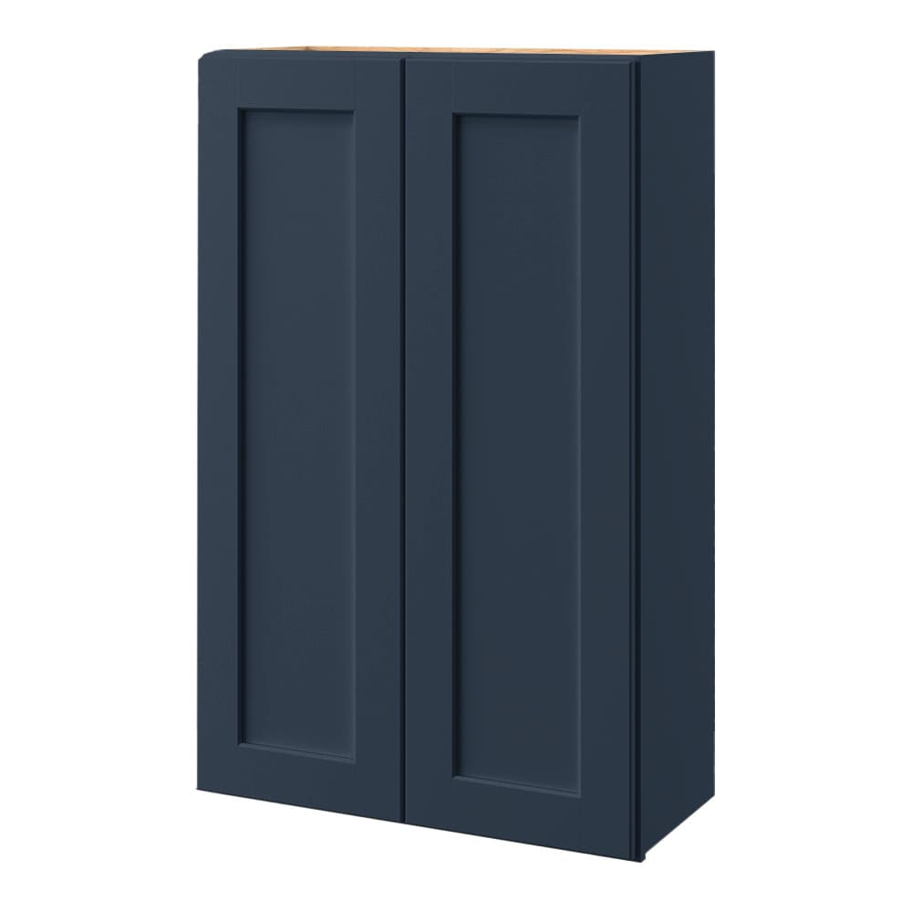 allen + roth Port 27-in W x 39-in H x 12-in D Navy Wall Fully Assembled Cabinet Flat Panel