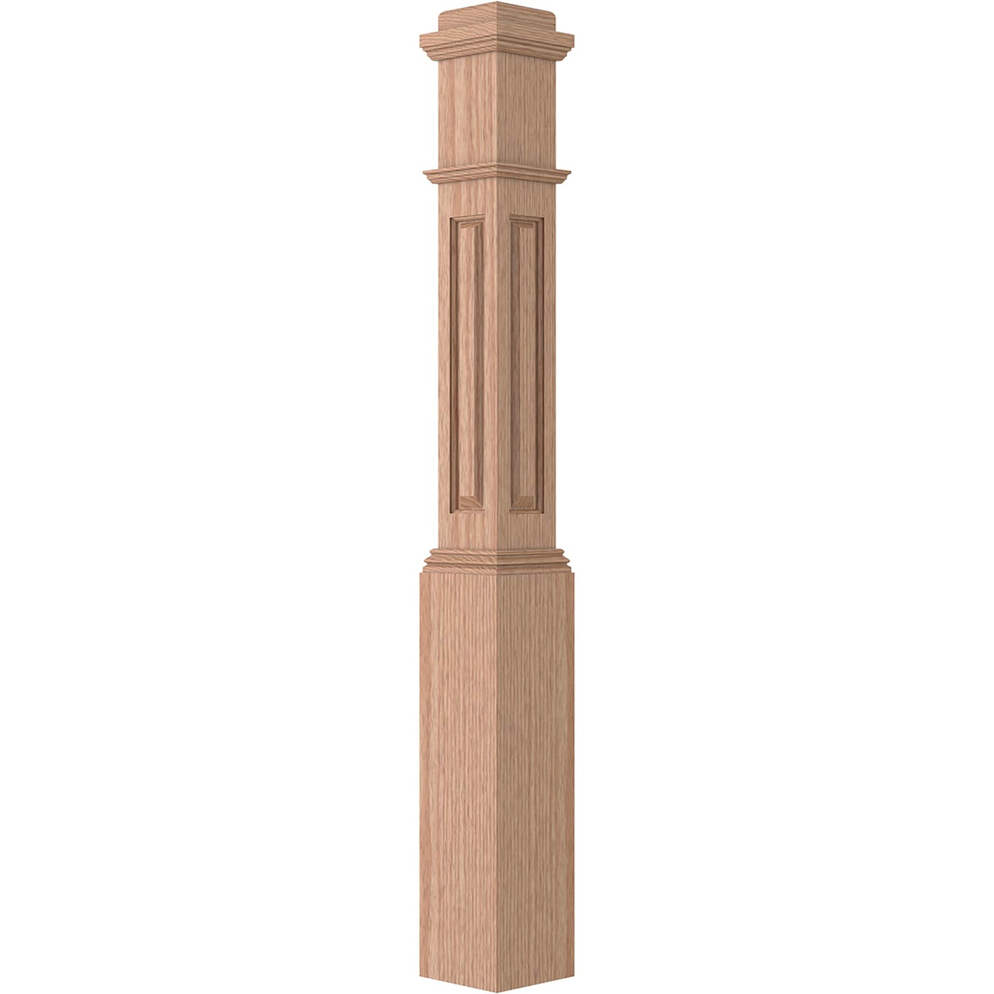 L.J. Smith Stair Systems 55-in x 6.25-in Unfinished Red oak Universal Stair Newel Post