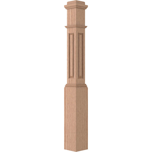 L.J. Smith Stair Systems 55-in x 6.25-in Unfinished Red oak Universal Stair Newel Post