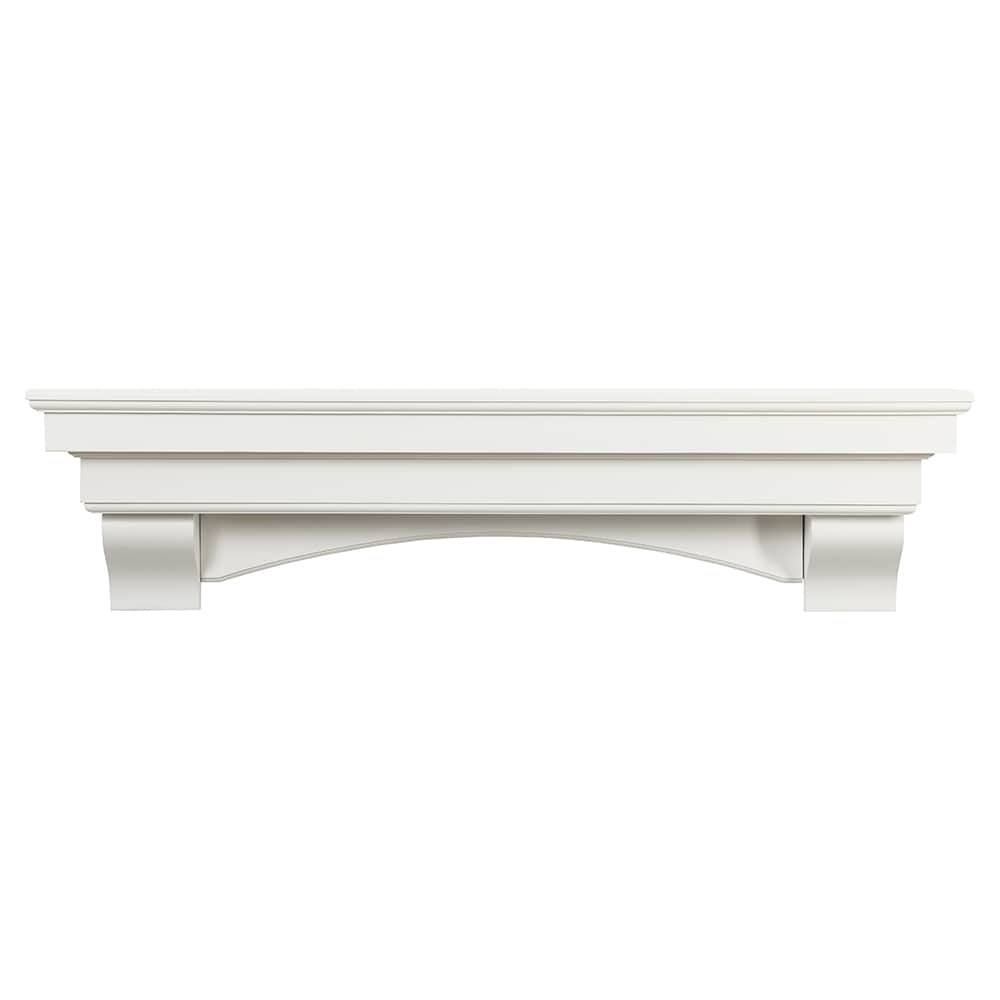 Mantels Direct 48-in W x 8.25-in H x 10-in D White Painted Pine Hollow Traditional Fireplace Mantel Shelf