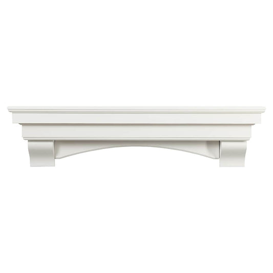 Mantels Direct 48-in W x 8.25-in H x 10-in D White Painted Pine Hollow Traditional Fireplace Mantel Shelf