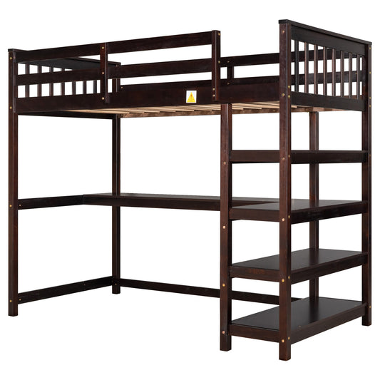 Qualler Espresso Twin loft Bunk Bed