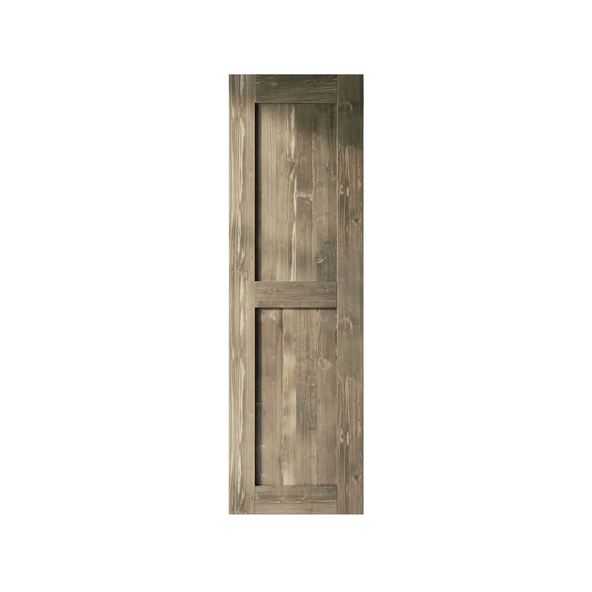 HOMACER 28-in x 84-in Classic Gray Mid-Bar Pine Wood Solid core Single Barn Door (Hardware Not Included)