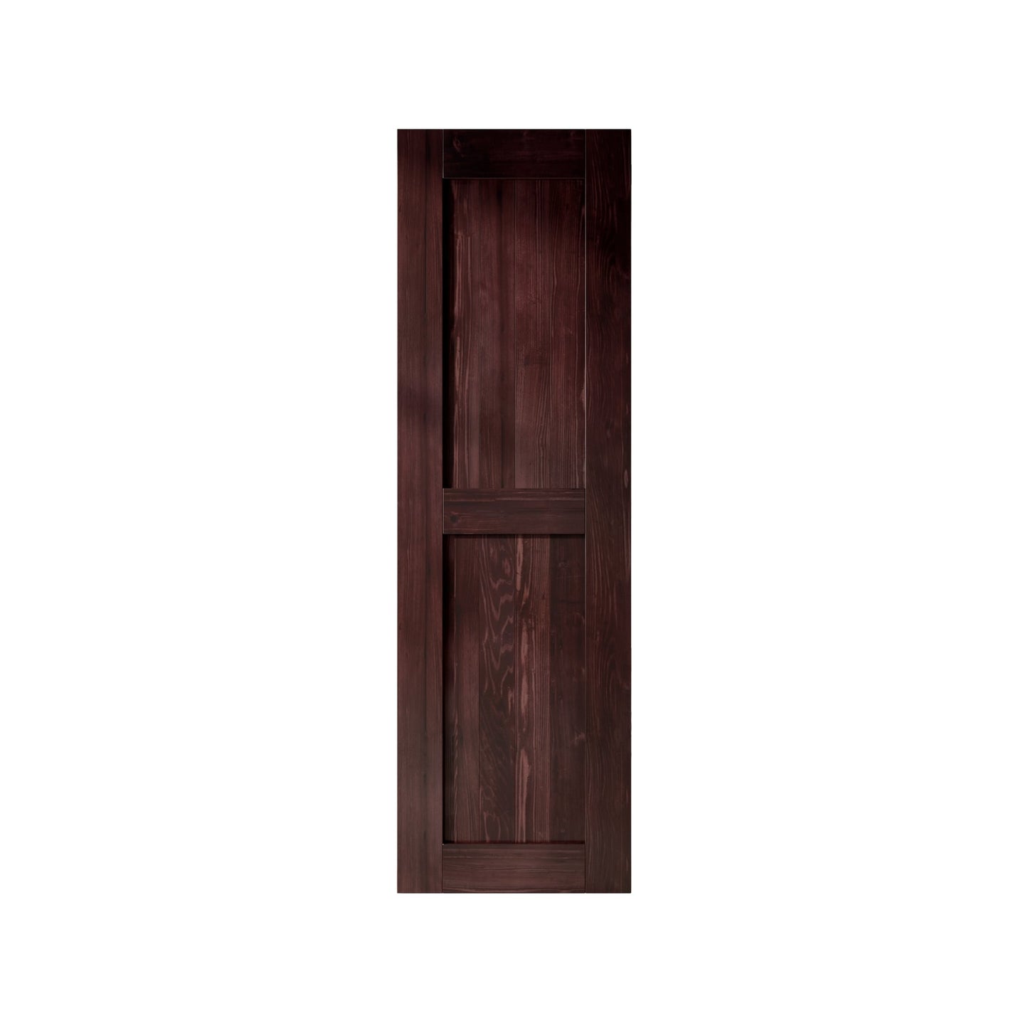 HOMACER 26-in x 84-in Red Mahogany Mid-Bar Pine Wood Solid core Single Barn Door (Hardware Not Included)