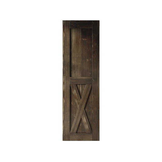 HOMACER 20-in x 84-in Ebony X-frame Pine Wood Solid core Single Barn Door (Hardware Not Included)