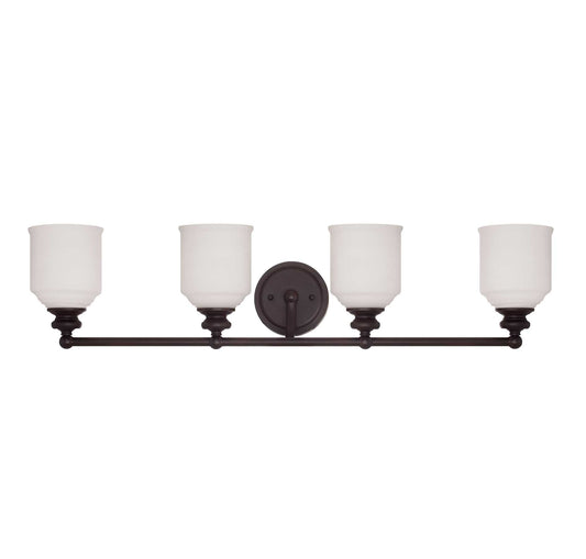 Savoy House Essentials Melrose 33.5-in 4 Light Brushed Bronze Vintage Bathroom Vanity light
