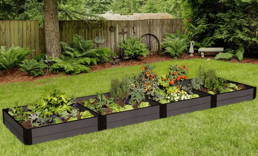 Frame It All 48-in W x 192-in L x 11-in H Weathered Wood Composite Raised Garden Bed
