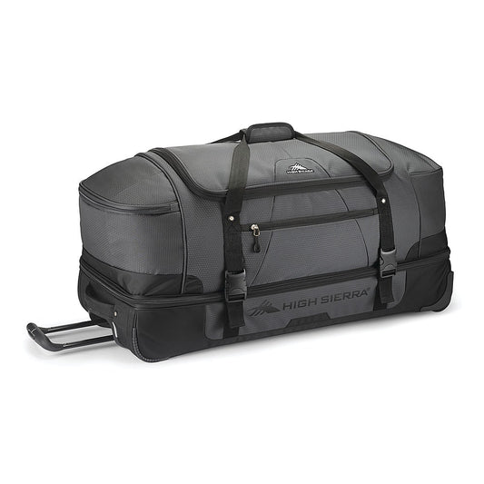 High Sierra - Fairlead 34" Drop Bottom Wheeled Duffel - Mercury/Black