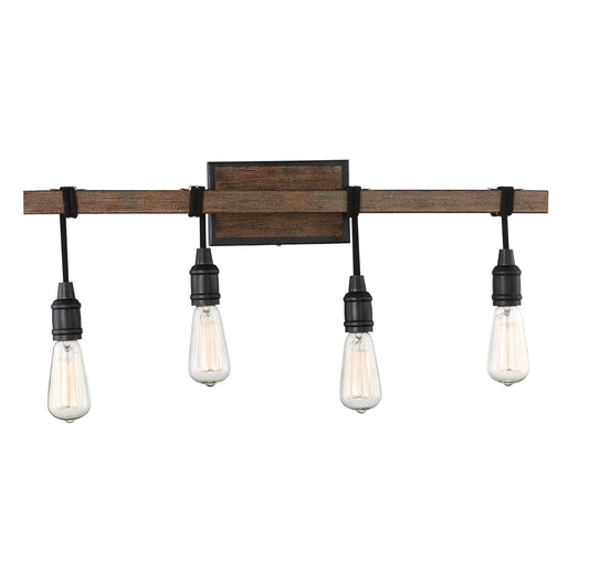 Savoy House Burgess 28-in 4 Light Distressed Bronze Rustic Bathroom Vanity light