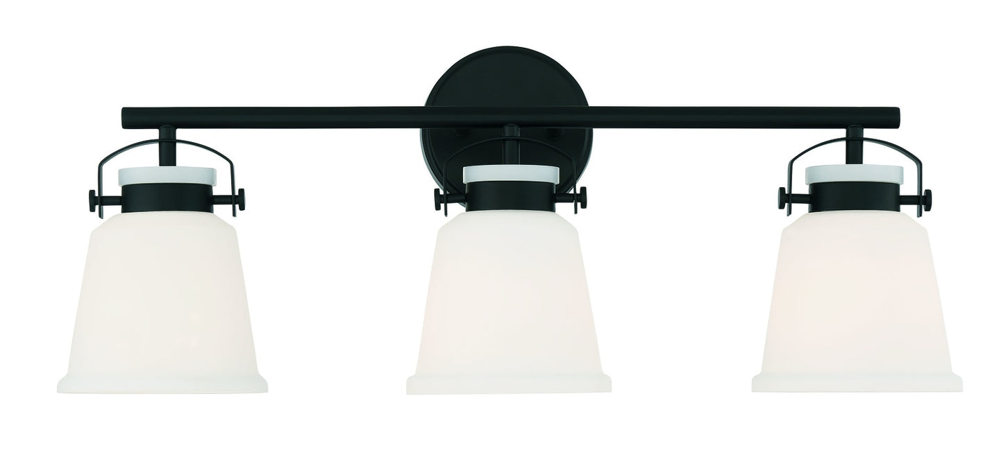 Savoy House Essentials Kaden 26-in 3 Light Matte Black Traditional Bathroom Vanity light