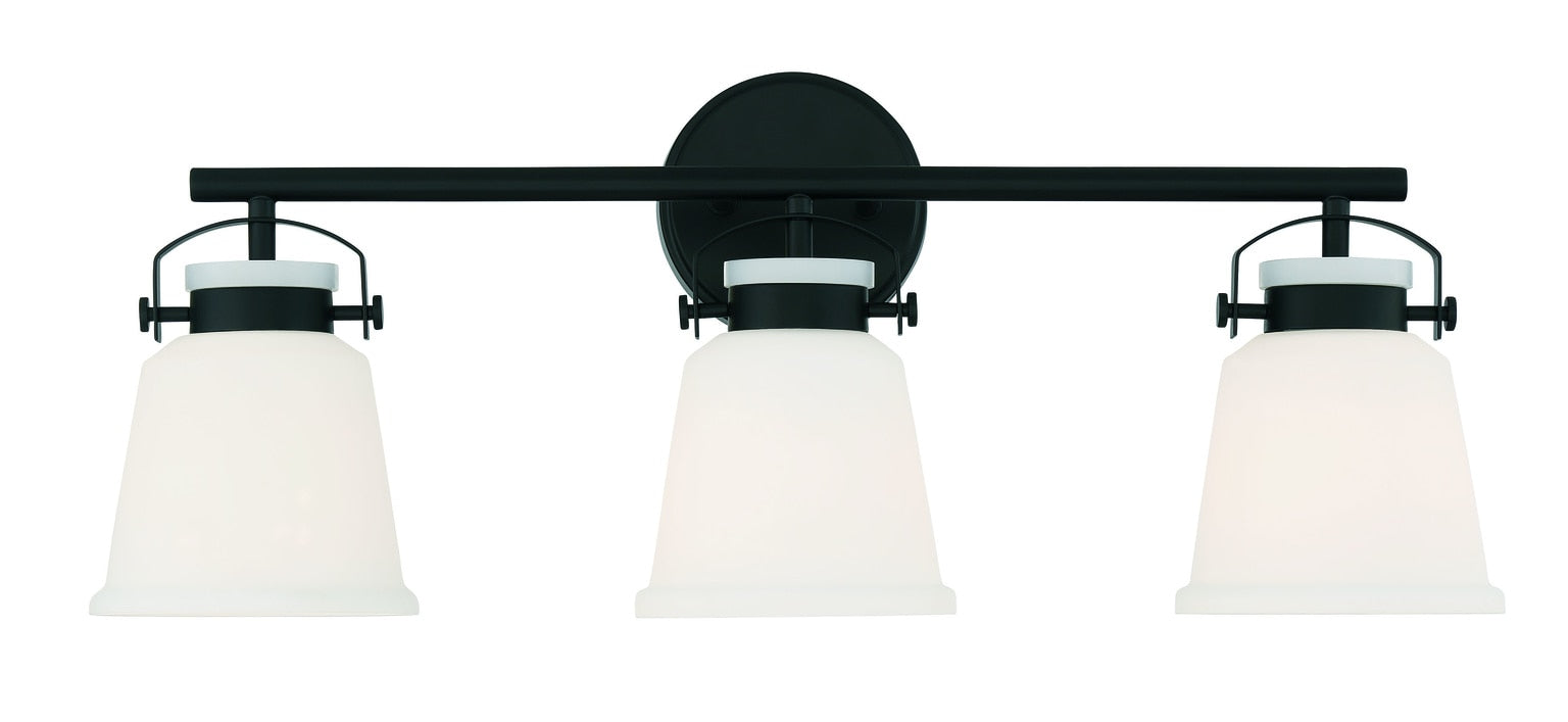 Savoy House Essentials Kaden 26-in 3 Light Matte Black Traditional Bathroom Vanity light