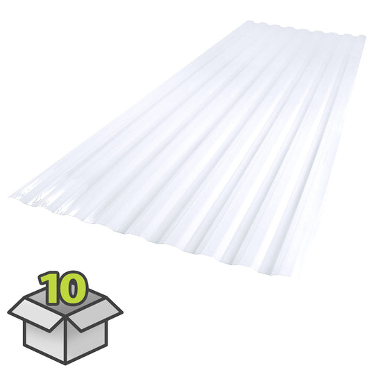 SUNTUF 2-ft x 6-ft Corrugated Clear Polycarbonate plastic Roof Panel 10 -Pack