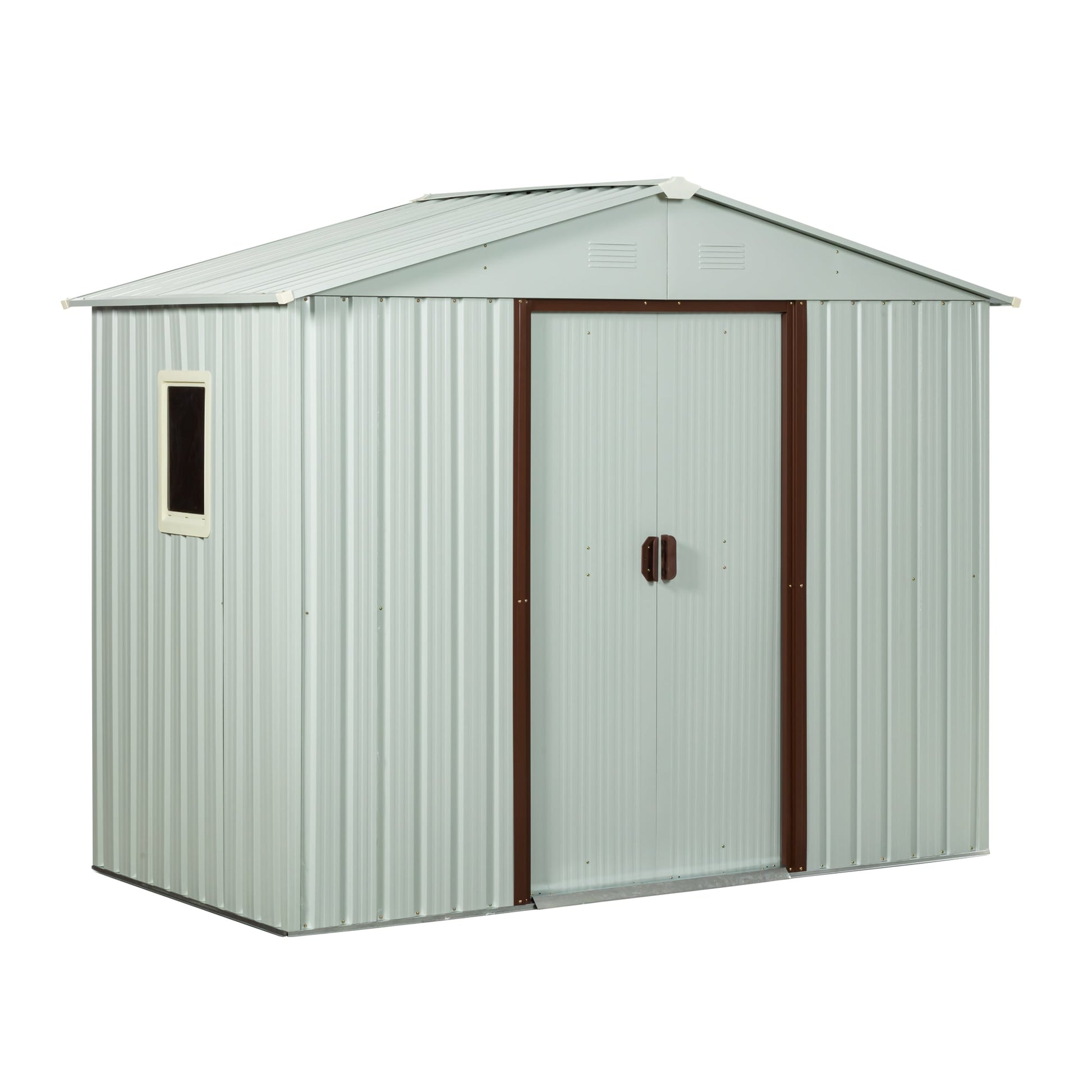WELLFOR 4.3-ft x 7.7-ft GZ Outdoor Tool Galvanized steel Metal Storage Shed