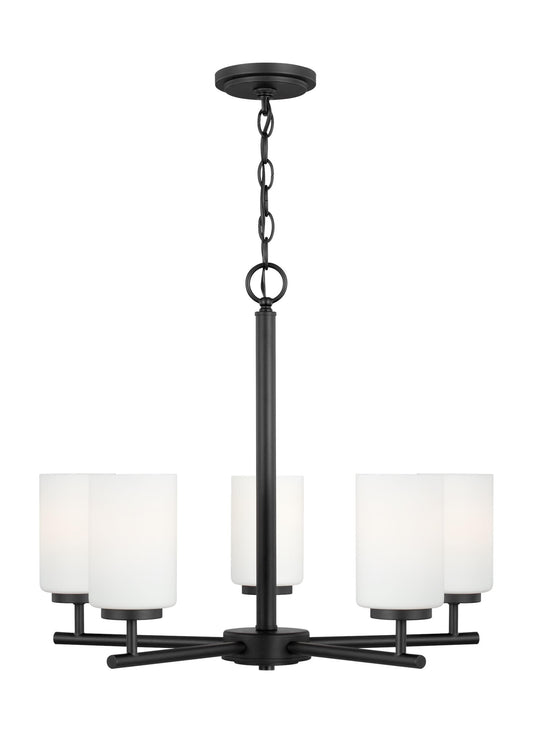 Generation Lighting Oslo 5 -Light Black Indoor Steel Chandelier