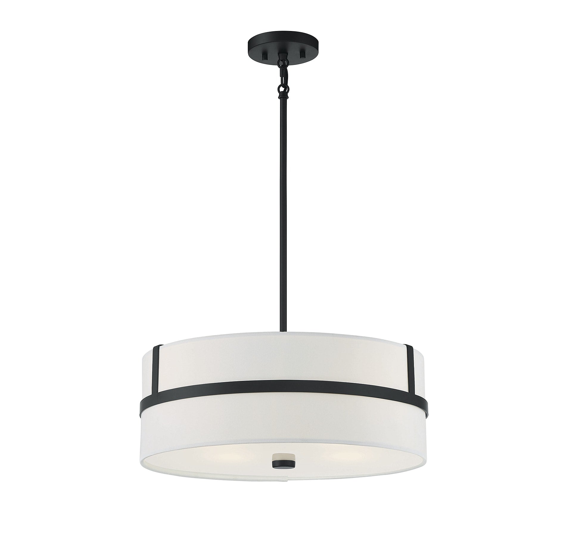 Meridian Lite Trends Meridian 4 -Light Matte Black Modern/contemporary Fabric Drum Medium Indoor Hanging Pendant Light