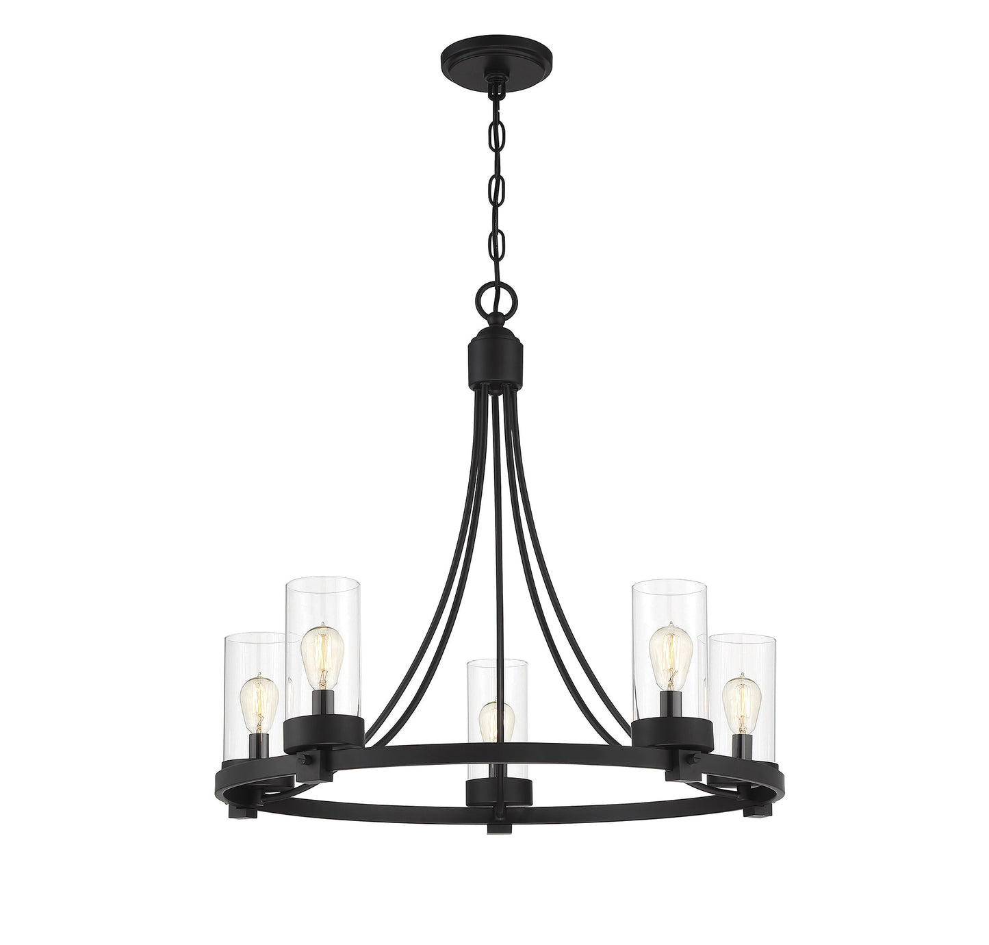 Meridian Lite Trends Meridian 5 -Light Matte Black Modern/contemporary For Use in Bedrooms, Dining Rooms, Foyers, Kitchens, Living Rooms Chandelier