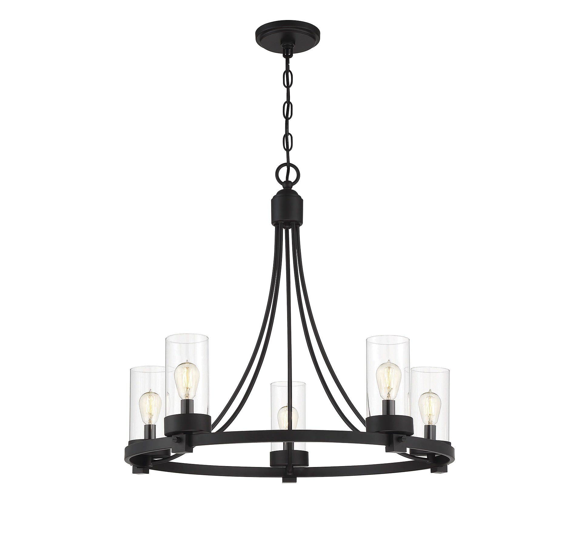 Meridian Lite Trends Meridian 5 -Light Matte Black Modern/contemporary For Use in Bedrooms, Dining Rooms, Foyers, Kitchens, Living Rooms Chandelier
