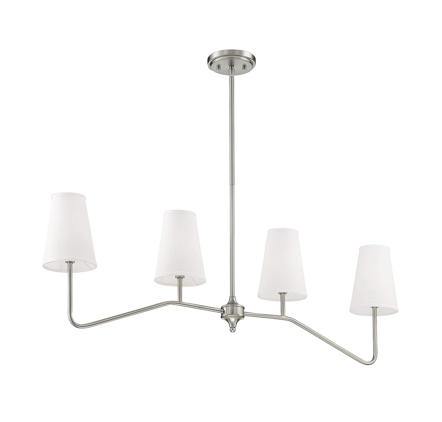 Meridian Lite Trends Meridian 4 -Light Brushed Nickel Indoor Fabric Metal Chandelier