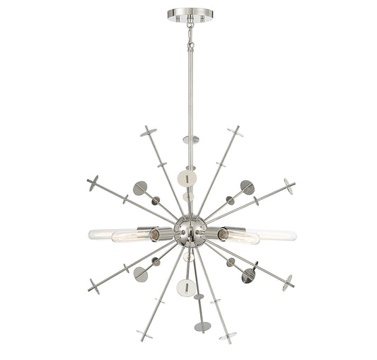 Meridian Lite Trends Meridian 5 -Light Polished Nickel Modern/contemporary Sputnik Large Indoor Hanging Pendant Light