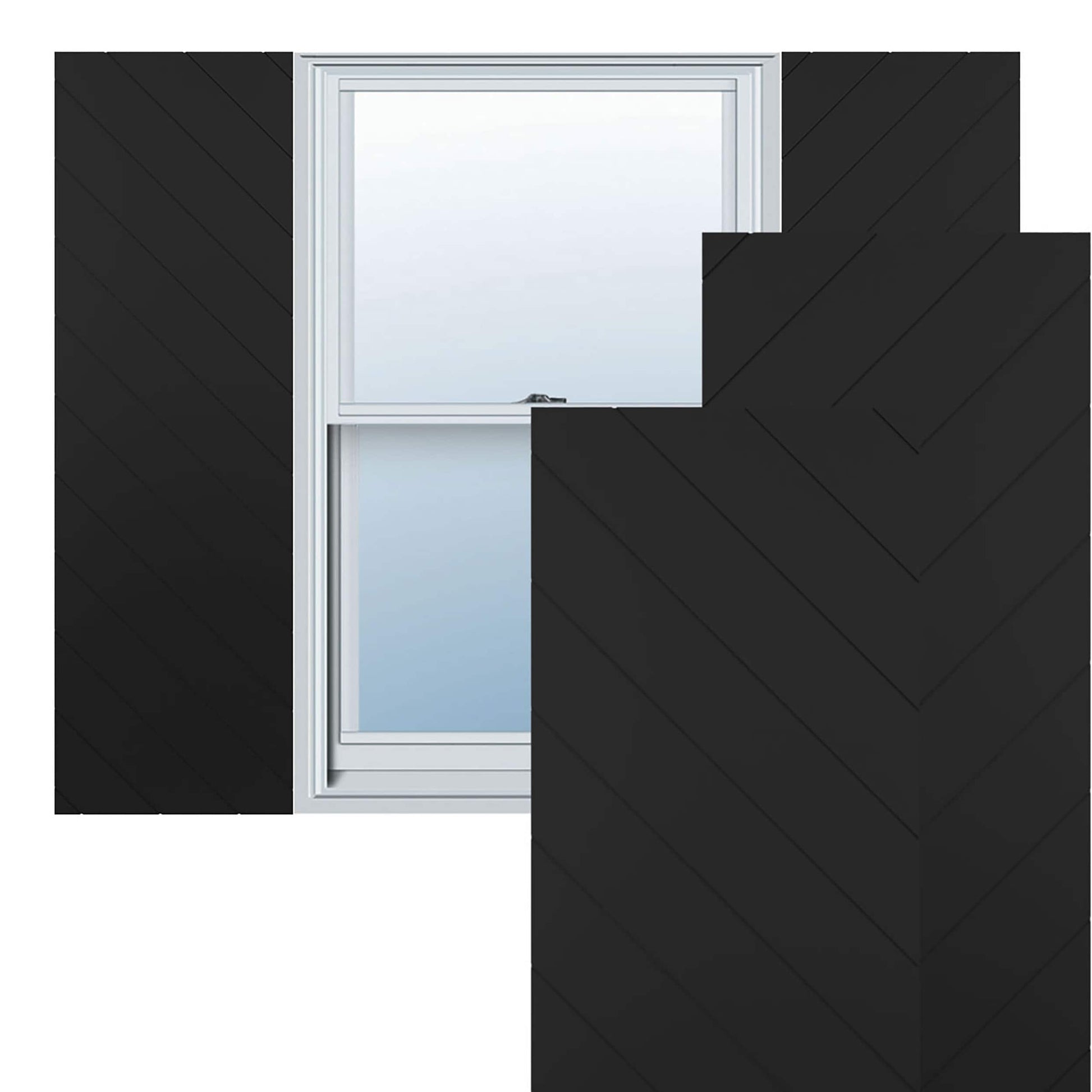 Ekena Millwork 15-in W x 47-in H Black Flat panel Exterior Shutters ( 2 -Pack )