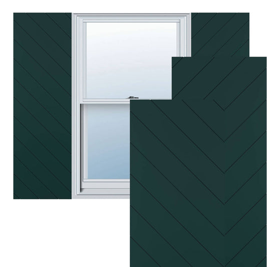 Ekena Millwork 12-in W x 46-in H Thermal Green Flat panel Exterior Shutters ( 2 -Pack )