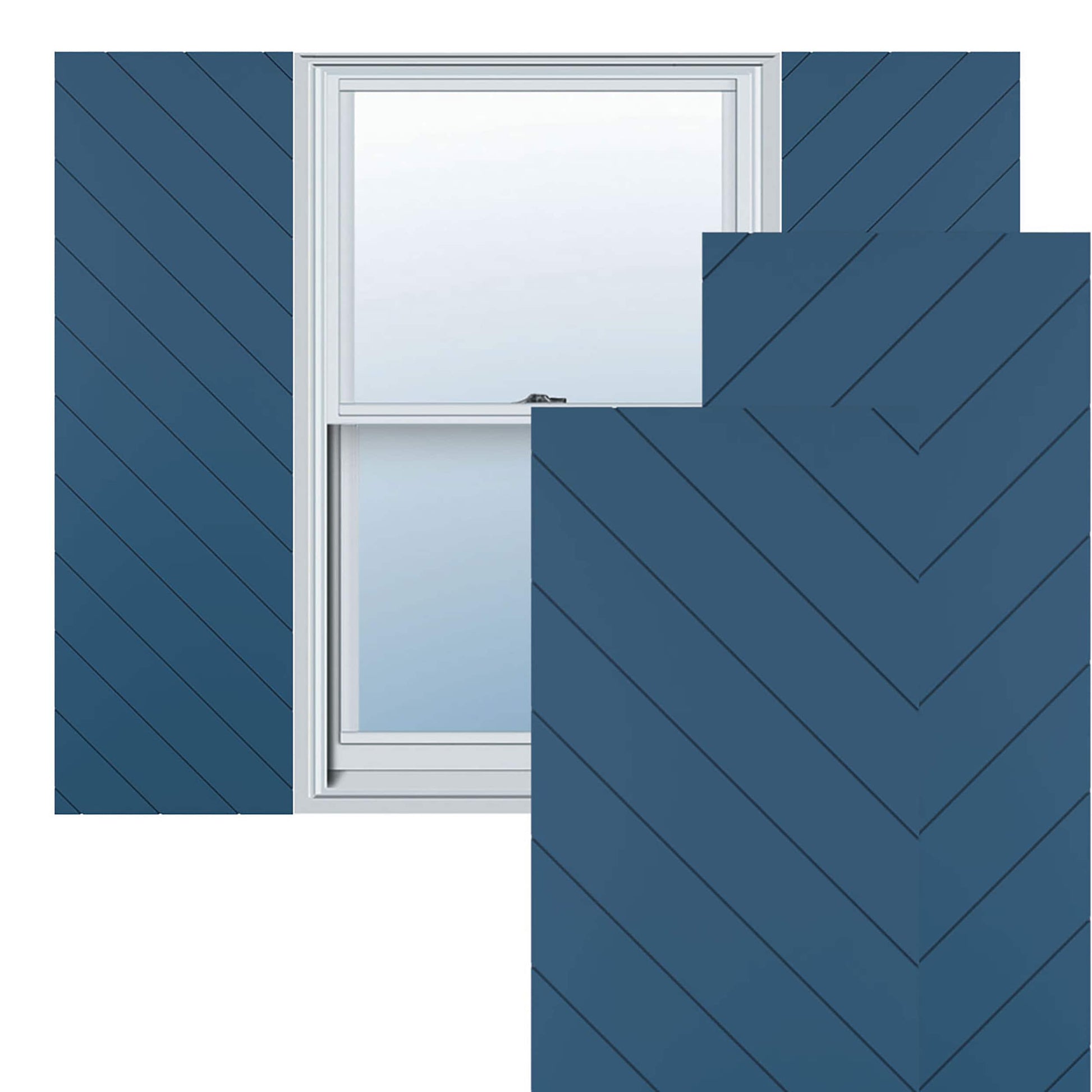 Ekena Millwork 12-in W x 42-in H Sojourn Blue Flat panel Exterior Shutters ( 2 -Pack )