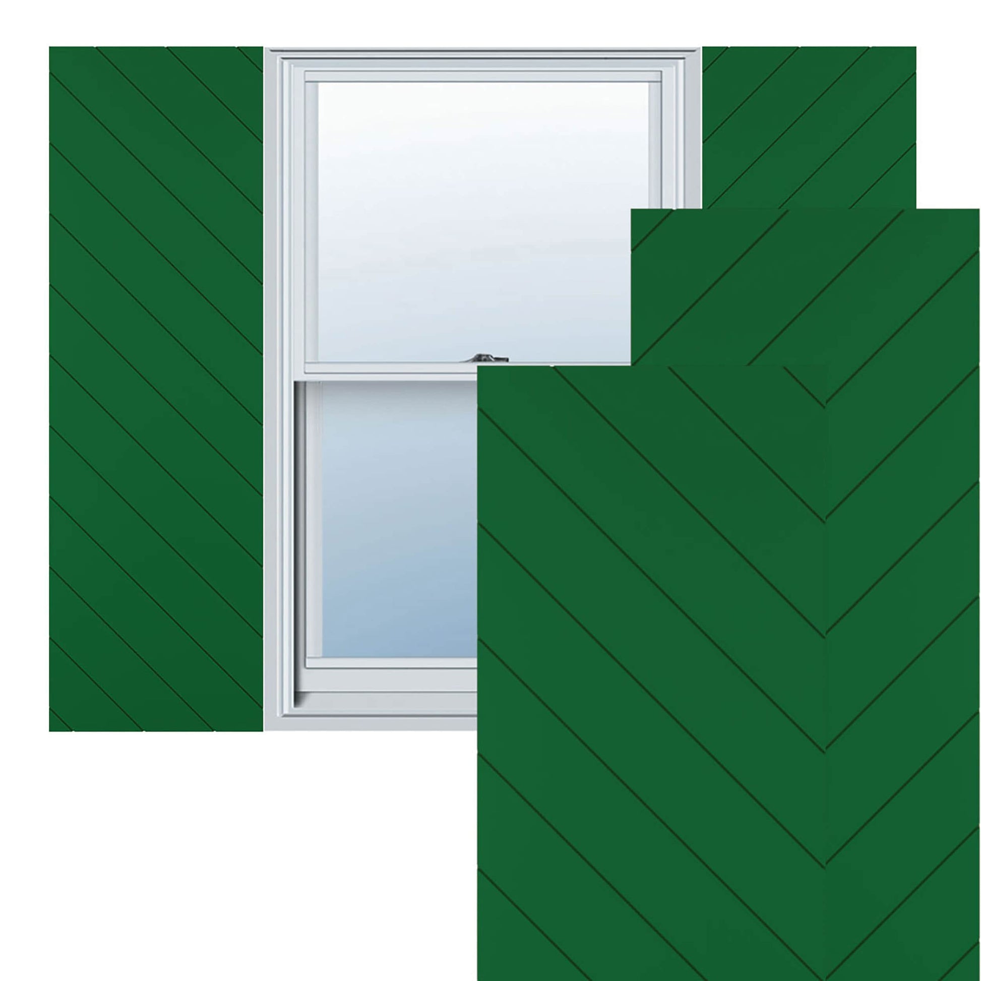 Ekena Millwork 12-in W x 36-in H Viridian Green Flat panel Exterior Shutters ( 2 -Pack )