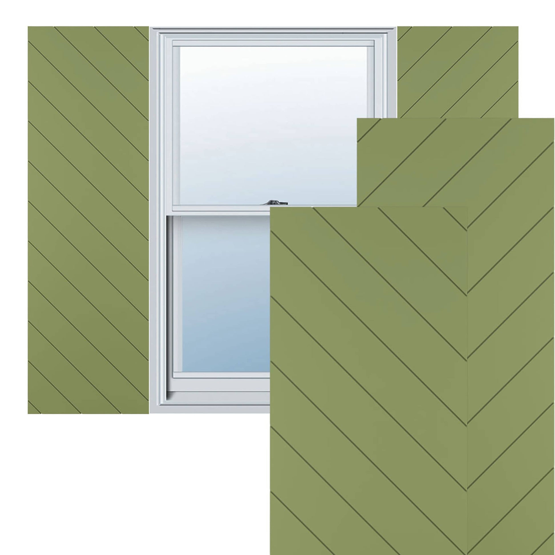 Ekena Millwork 12-in W x 72-in H Moss Green Flat panel Exterior Shutters ( 2 -Pack )