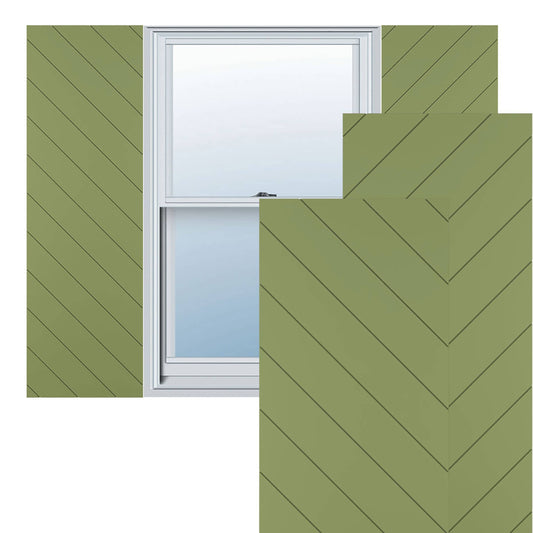 Ekena Millwork 12-in W x 72-in H Moss Green Flat panel Exterior Shutters ( 2 -Pack )