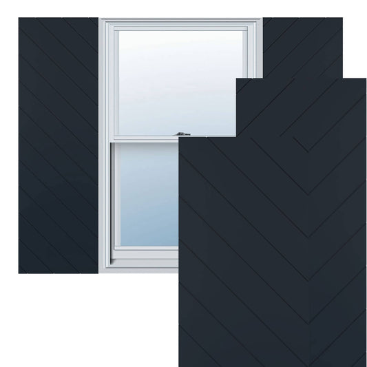 Ekena Millwork 15-in W x 28-in H Starless Night Blue Flat panel Exterior Shutters ( 2 -Pack )