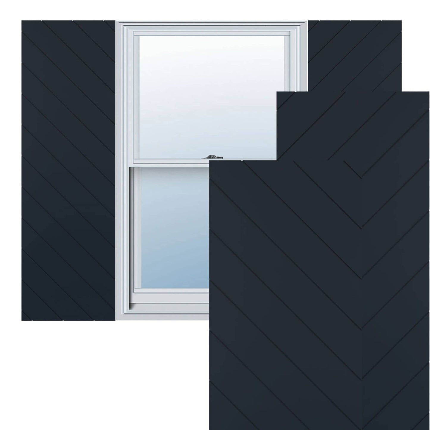 Ekena Millwork 15-in W x 38-in H Starless Night Blue Flat panel Exterior Shutters ( 2 -Pack )