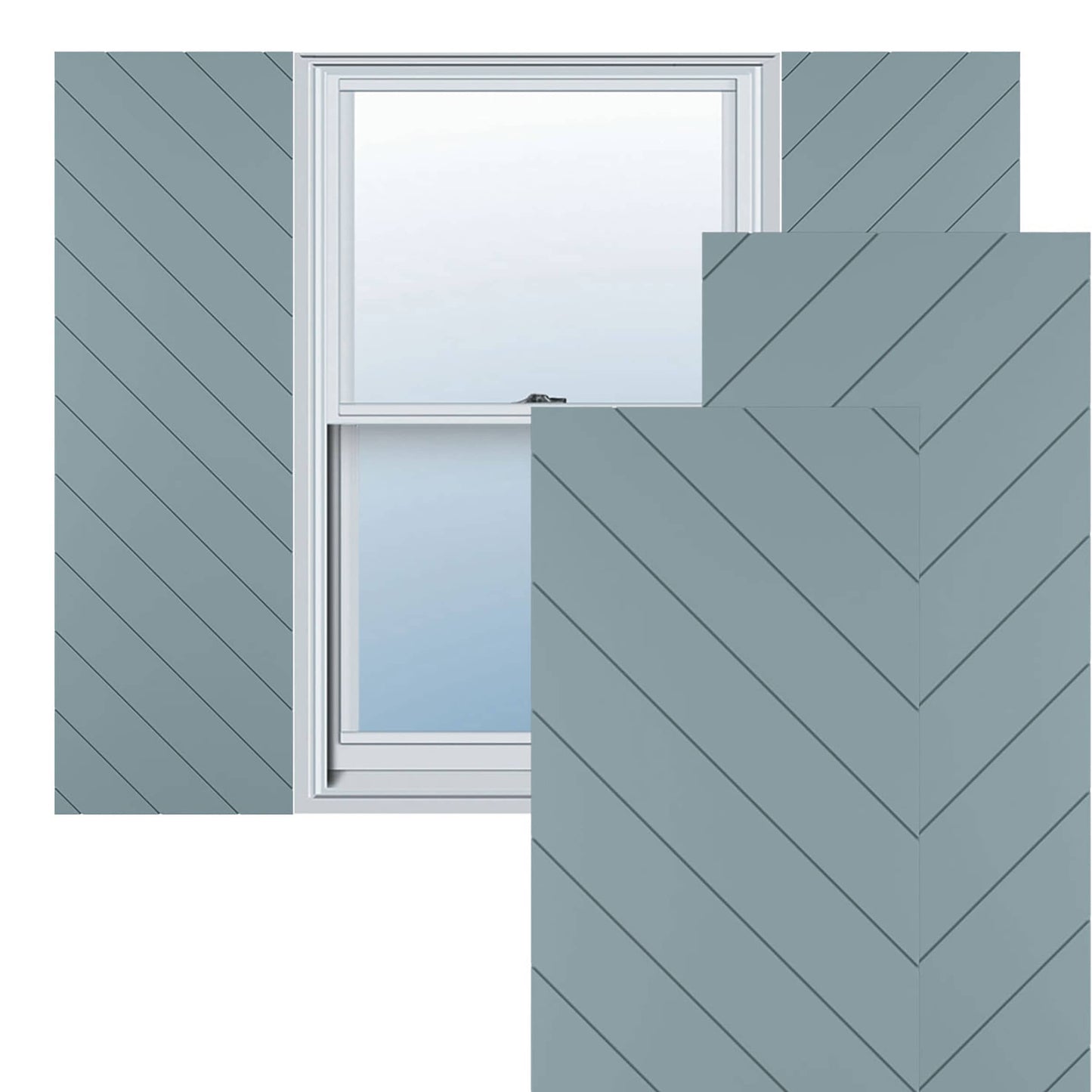 Ekena Millwork 15-in W x 49-in H Peaceful Blue Flat panel Exterior Shutters ( 2 -Pack )