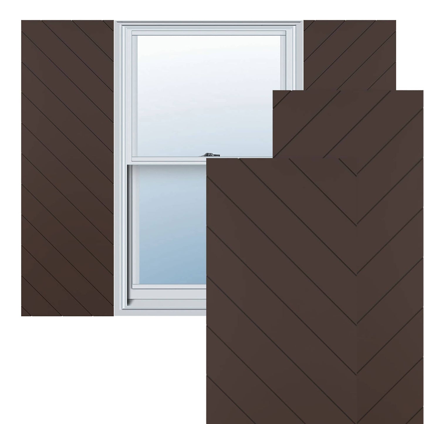 Ekena Millwork 12-in W x 63-in H Raisin Brown Flat panel Exterior Shutters ( 2 -Pack )