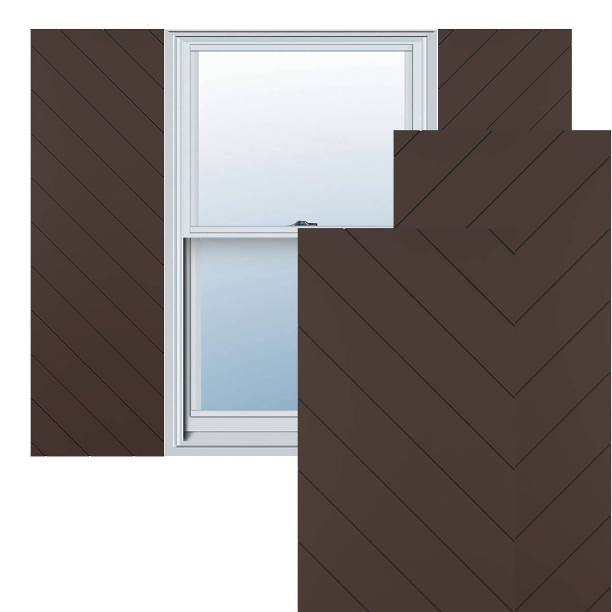 Ekena Millwork 12-in W x 57-in H Raisin Brown Flat panel Exterior Shutters ( 2 -Pack )