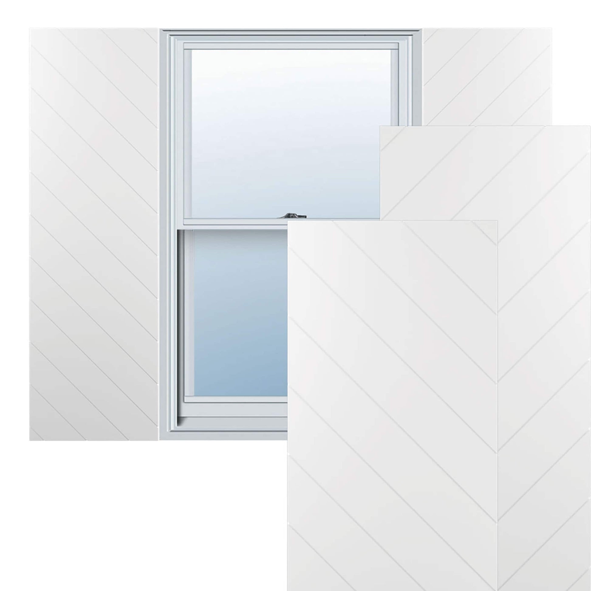 Ekena Millwork 15-in W x 73-in H White Paintable/Stainable Flat panel Exterior Shutters ( 2 -Pack )