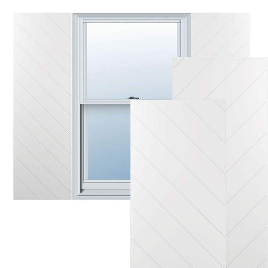 Ekena Millwork 15-in W x 58-in H White Paintable/Stainable Flat panel Exterior Shutters ( 2 -Pack )