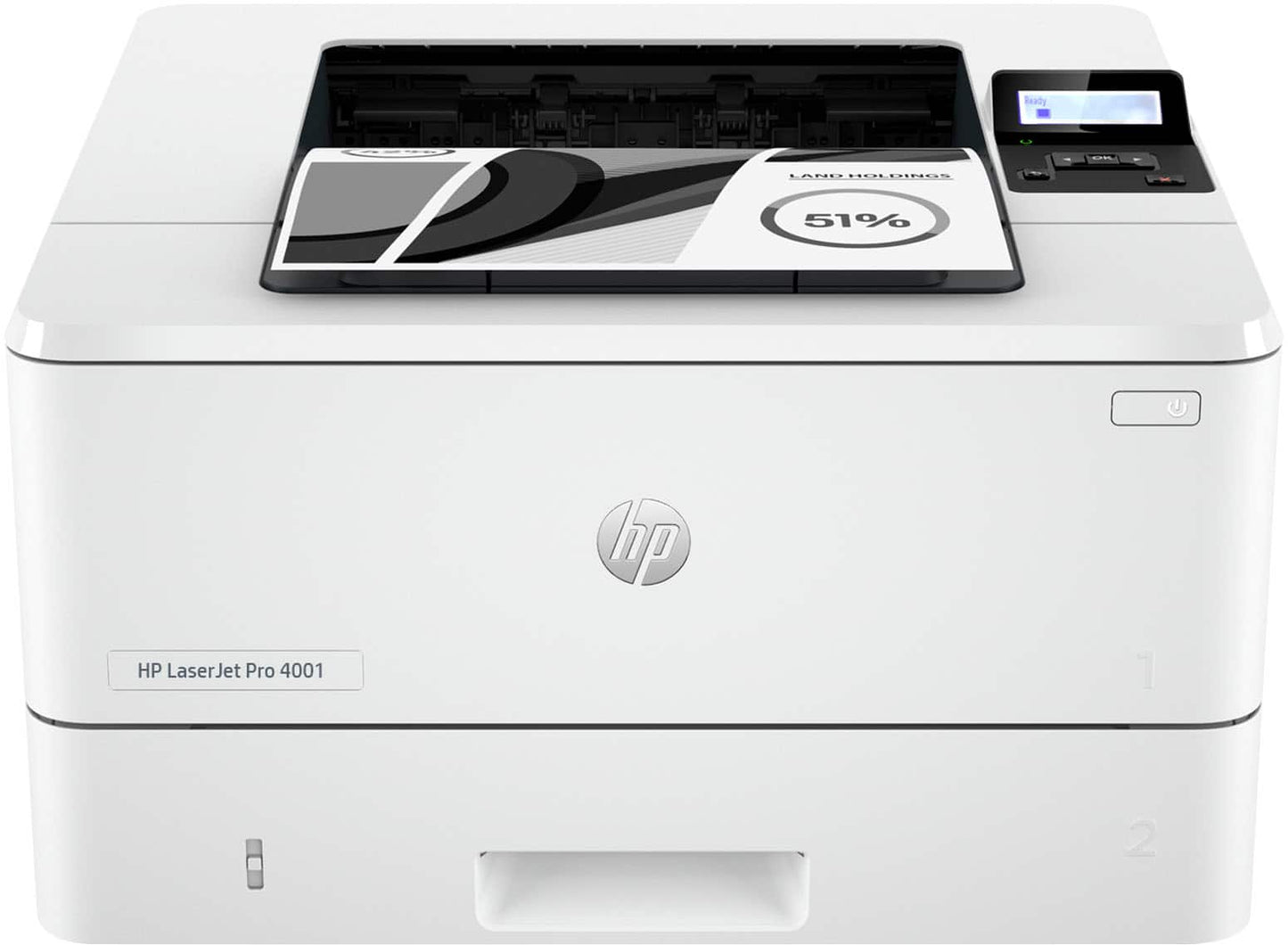 HP - LaserJet Pro 4001n Black-and-White Laser Printer - White